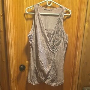 Chic Mauve Sleeveless Wrap Top